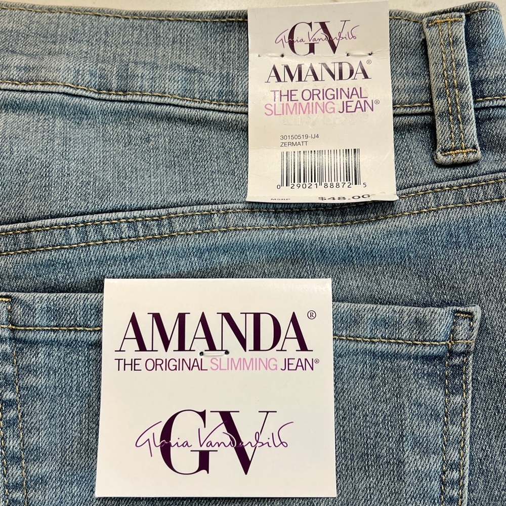 Gloria Vanderbilt Amanda Slimming Jeans Tapered Leg Size 14 NWT - Picture 6 of 11